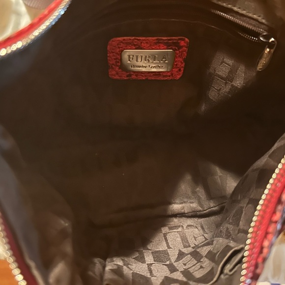Furla Red Snakeskin Shoulder Bag - Picture 9 of 9